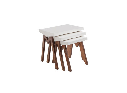 Blumenständer Beistelltische Holztische Set Beistelltisch Tisch Couchtisch 3tlg.