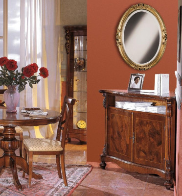 Luxus Esszimmer Set Garnitur 6tlg Holz Möbel Kommode 3x Stuhl Tisch Vitrine Neu