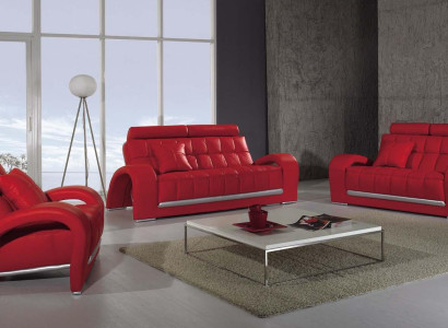 Sofagarnitur 3+2+1 Sitzer Sofa Couch Garnituren Leder Sofas Polster Stoff Textil