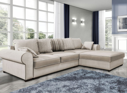 Stoff L-Form Couch Wohnlandschaft Ecksofa Garnitur Modern Design Sofa Textil