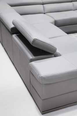 Ledersofa Couch Wohnlandschaft Ecksofa Eck Garnitur Design Modern Sofa 1530B