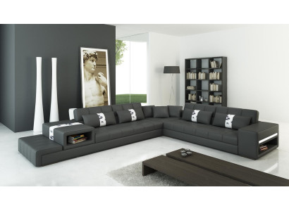 Ledersofa Couch Wohnlandschaft Ecksofa Eck Garnitur Design Sofa Modern