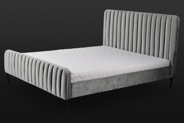 Graue Doppel Schlafzimmer Möbel Design elegant Stoff Hotel Einrichtung