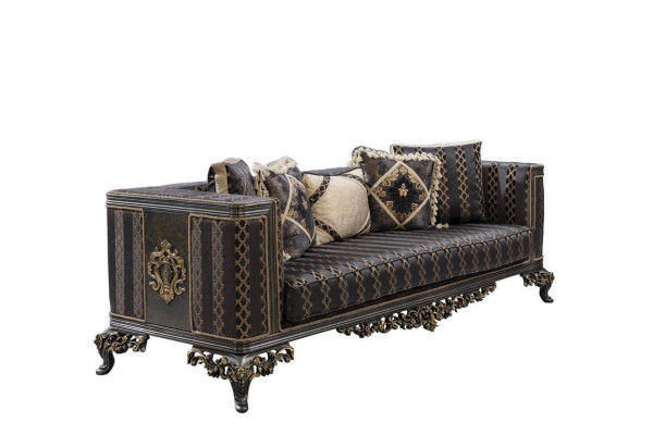 Barock Rokoko 3Sitzer Designer Sofa Couch Polster Sofas Couchen Stoff Textil Neu