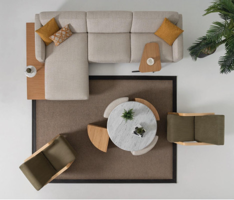 Ecksofa L-Form Sofa Sessel Couchtisch Beistelltisch Polster