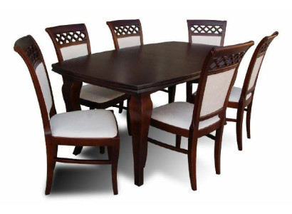 Esstisch + 6 Stühle Esszimmer Set Essgruppe Klassischer Tisch Tische