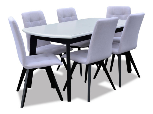 Komplett Set Esstisch + 6 Stühle Esszimmer Set Ess Gruppe Holz Tisch Tische Neu