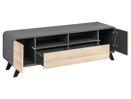 Wohnzimmer Set Wandregal TV-Ständer Holzmöbel 2x Vitrine Wohnwand Neu