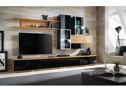 Designer Wohnwand Modern Design Wohnzimmer Luxus Möbel Wand Regale Neu