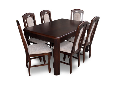 6x Stühle + Tisch Esszimmergarnitur XXL Set Stuhl Garnituren Holz Tisch