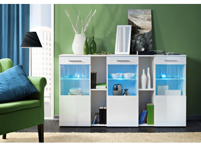 Designer Neu Weiß Kommode Luxus Wohnzimmer Modern Holz Möbel