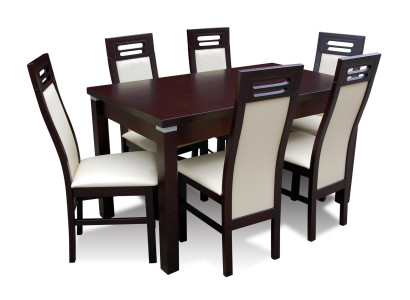 Holz Designer Ess Tisch + 6 Stühle Set Garnitur Zimmer Gruppe 7 tlg. Tische Neu