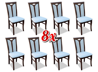 Lehnstuhl Garnitur Stühle Gastro Esszimmer Textil Stoff Set 8x Design Stuhl Holz