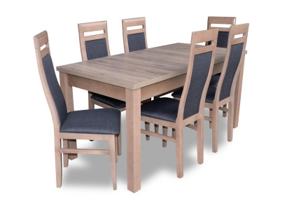 Rechteckig Esszimmer Tisch 6 Stühle Stuhl Garnitur Holz Tische Essgarnitur 7tlg