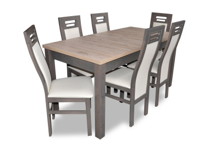 Echtholz Lehnstuhl Möbel Holz Tisch Sitz Ess Zimmer 6x Stühle 7tlg. Set Garnitur
