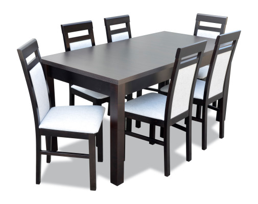 Esstisch + 6x Stühle Esszimmer Garnitur Designer Holz Klassische Set