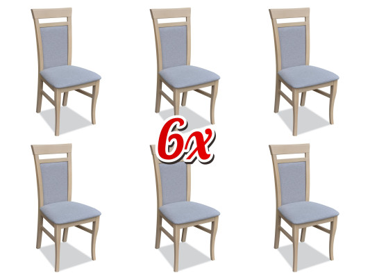 Garnitur Komplett Gruppe Wohnzimmer 6x Stück Grau Esszimmer Stuhl Set Stühle Neu