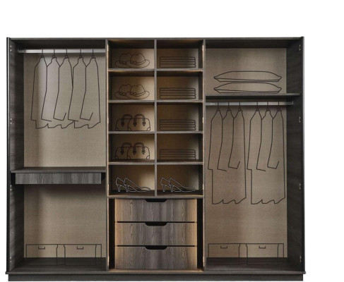 Polsterbett Holz Nachttische Kleiderschrank Designer Schlafzimmer Set