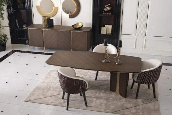 Essgruppe Essecke Esszimmer Esstisch Stühle 10tlg Braun Holz Anrichte