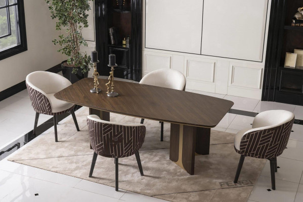 Essgruppe Essecke Esszimmer Esstisch Stühle 10tlg Braun Holz Anrichte