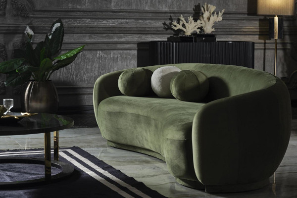 Garnitur Stoffsofa Sofagarnitur Polstersofa Modern Set 2tlg Grün Sofa