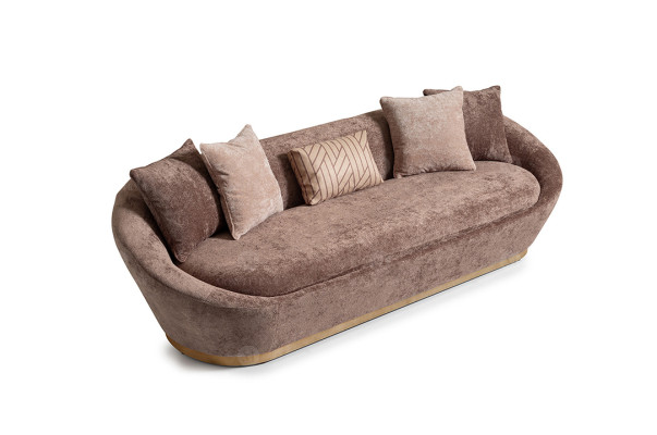 Couchgarnitur Sofagarnitur Stoffsofa Dreisitzer Sessel Beige Couch Set