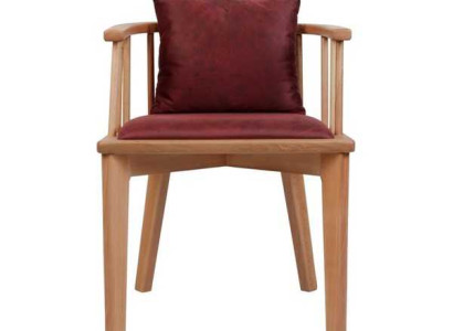 Brauner Esszimmer Stuhl Design Holzstuhl Einsitzer Polster 1-Sitzer