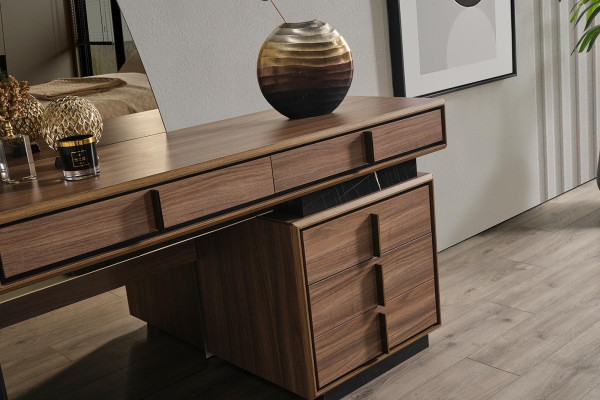 Schlafzimmer Bett 2x Nachttisch Design Komplett Set Betten braun 5tlg