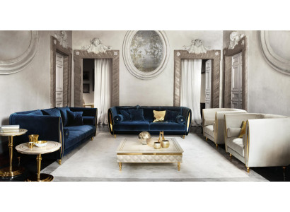 Sofagarnitur Sofa Couch 3 + 2 Wohnzimmer Designer Möbel Classisch