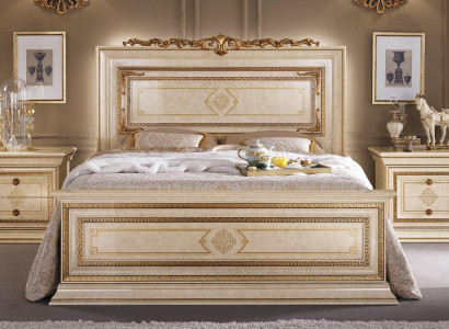 Bett 2x Nachttische 3tlg. Italienische Schlafzimmer Möbel Betten Holz Neu Set