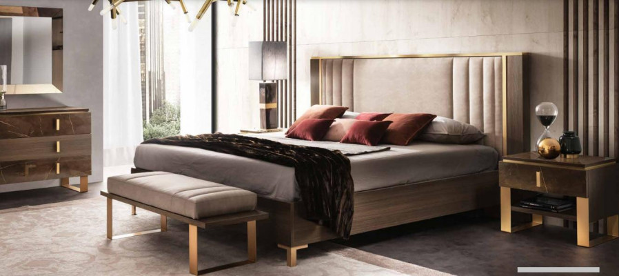 Klassisches 4tlg Schlafzimmer Modernes Set Bett Nachttisch Kommode