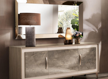 Buffet Anrichte Kommode Spiegel 2tlg Kommoden Holz Möbel Sideboard arredoclassic