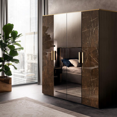 Luxus Kleider Schrank Designer Kleiderschränke Hochglanz Möbel Wohnen Holz Neu