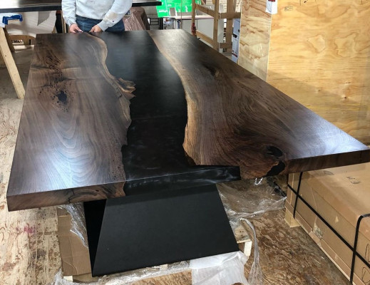 Epoxid Harz Esstisch Echtes Holz Massive Möbel Wasserfall Epoxy Tisch 220x100cm