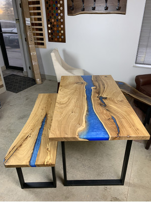 Design Tisch Bank Esstisch Küchentisch Wohnzimmer Tische Bänke Massiv epoxid neu