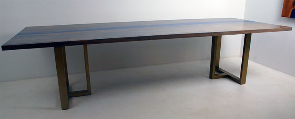Epoxidharz Esstisch River Table Echtes Holz Massiv Deko Tische 220x100