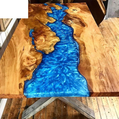 Couchtisch River Table Echtes Holz Flusstisch 120x90 Massive Tische