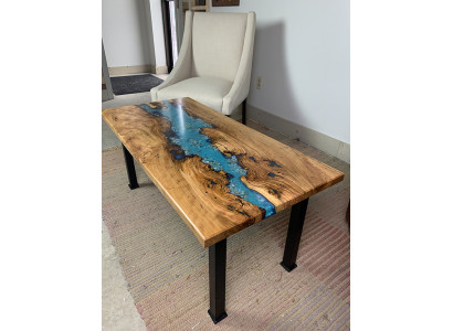 Couchtisch River Table Echtes Holz Flusstisch Dekorative Massiv Epoxidharz