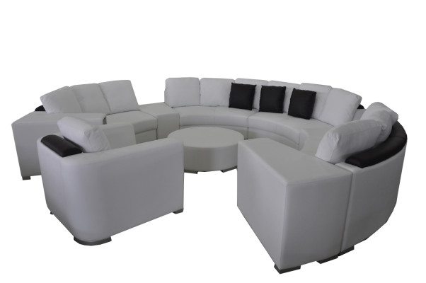 Runde Eck Sofa Couch XXL Big Rund Couchen Wohnlandschaft U Form Rund Polster Neu