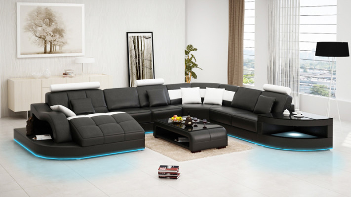 Ledersofa Couch Wohnlandschaft Ecksofa Eck Garnitur Design Modern Neu Sofa