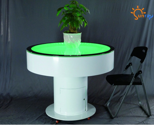 Runder Tisch Bar Rund Tische LED Wasser Spiel Beleuchtet Deko LED Möbel