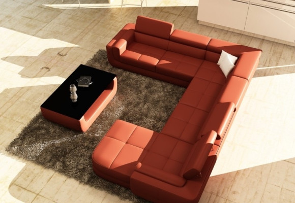 Designersofa Sitz Polster Ecke Ledersofa Wohnlandschaft Sofa Couch Polster Neu
