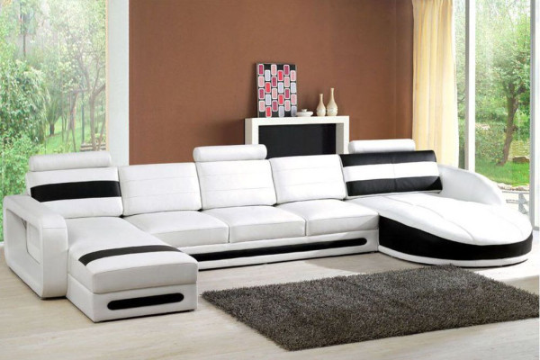Wohnlandschaft Sofa mit USB Ecksofa Eckcouch Polster Garnitur Eck Ecke Sofas XXL