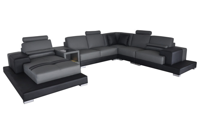 Ledersofa Couch Wohnlandschaft Eck Garnitur Design Dekorative Modern Sofa