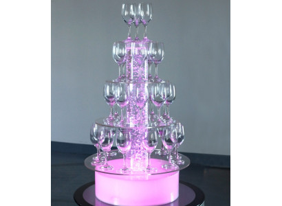 Champagne Tower Sekt Turm Wasser Säule Beleuchtet Regal Säulen