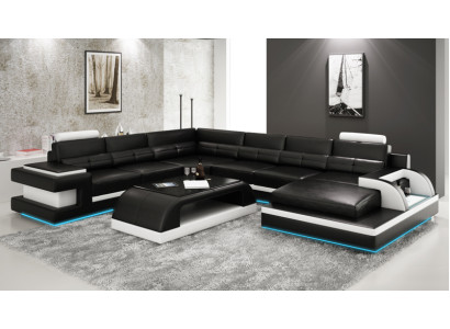 Moderne Ecksofa Couch Polster Eckgarnitur Wohnlandschaft Sofa Eck Garnitur + USB