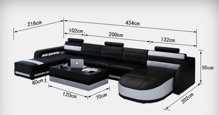 Ecksofa mit ergonomischer Rückenlehne und bequemen Armlehnen