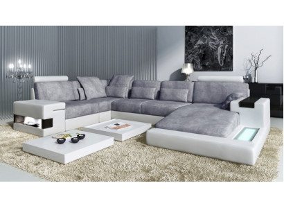 Leder U Form Wohnlandschaft Polster Eckcouch Couch Leder Sofa Ecksofa Eckcouch