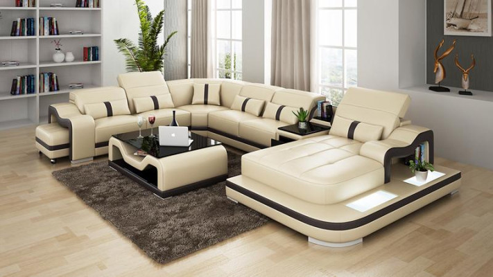 XXL Wohnlandschaft Ecksofa Polster Eckgarnitur Eckcouch Sofa Polster Sitz Ecke