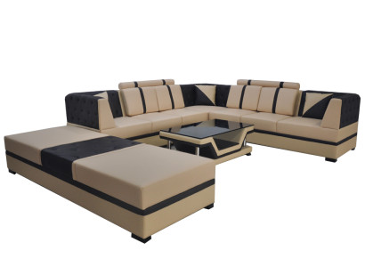 Leder Eck Sofa Couch Polster Sitz Wohn Landschaft Modern Design Möbel
